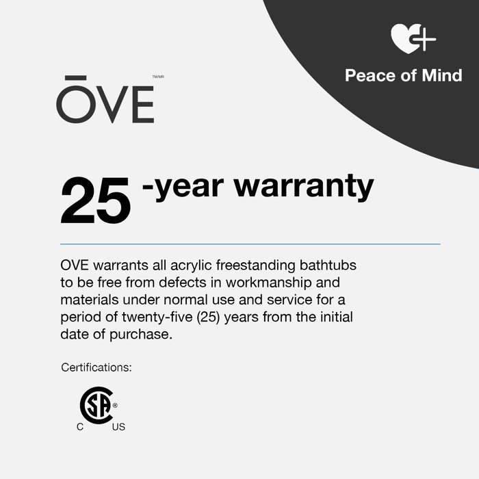 Ove Decors Rachel 70.063'' x 34.25'' Freestanding Soaking Acrylic